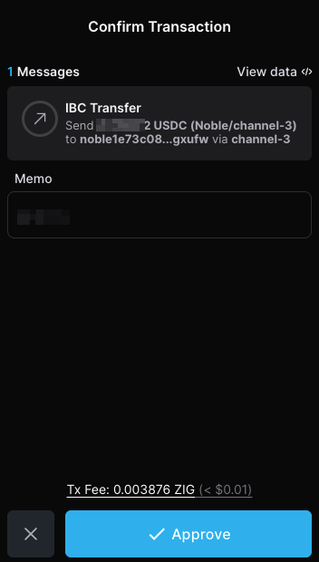Approve the bridge transaction in your wallet app