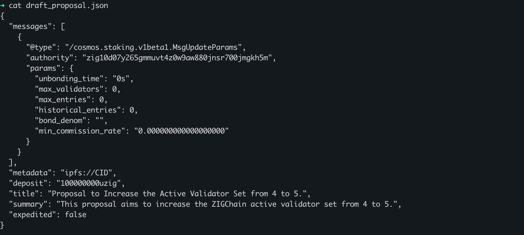 Draft Proposal Json file
