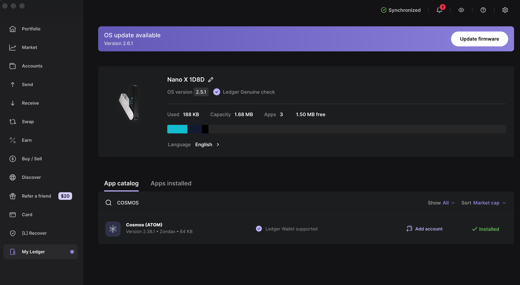 Cosmos Installed