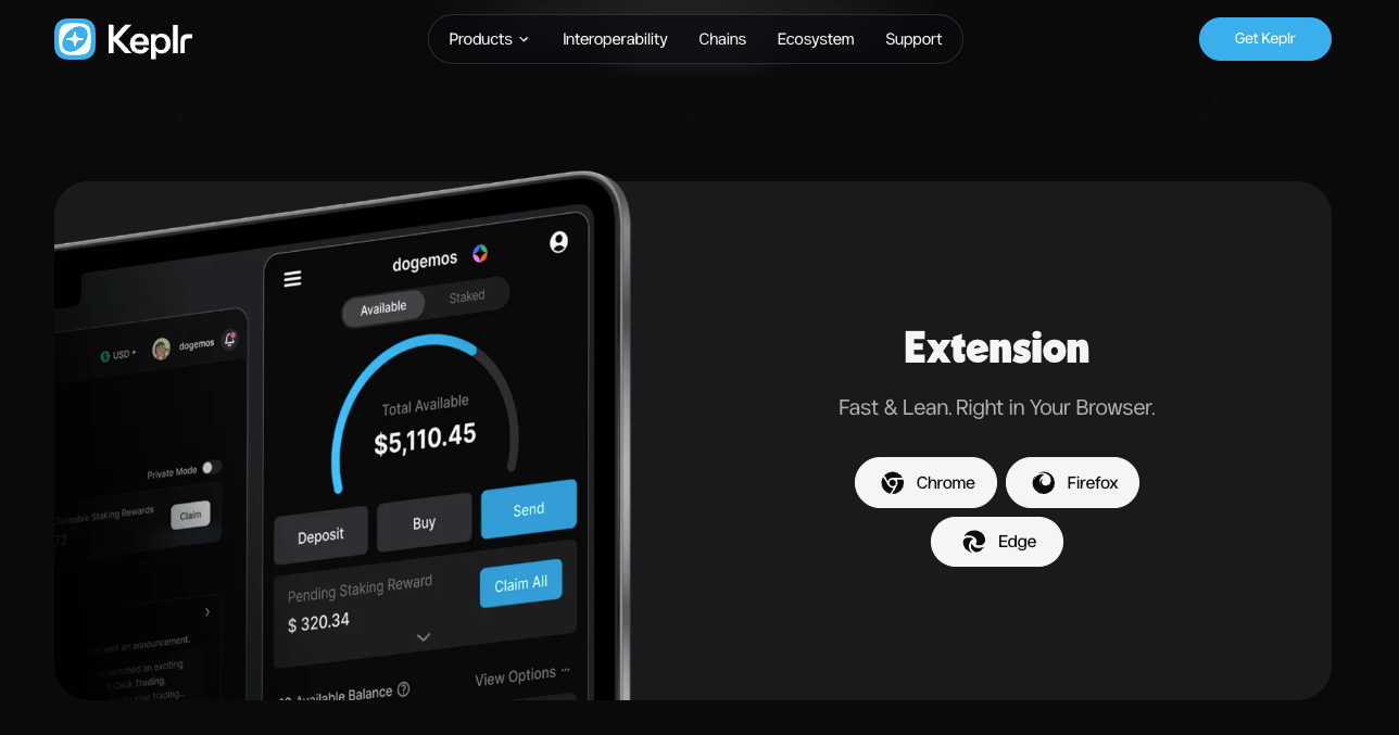 Keplr Wallet download page for ZIGChain wallet setup
