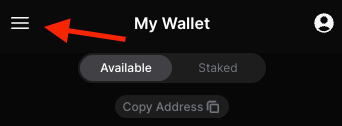Open Keplr main menu to manage ZIGChain chains