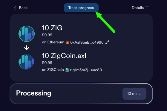Transaction progress