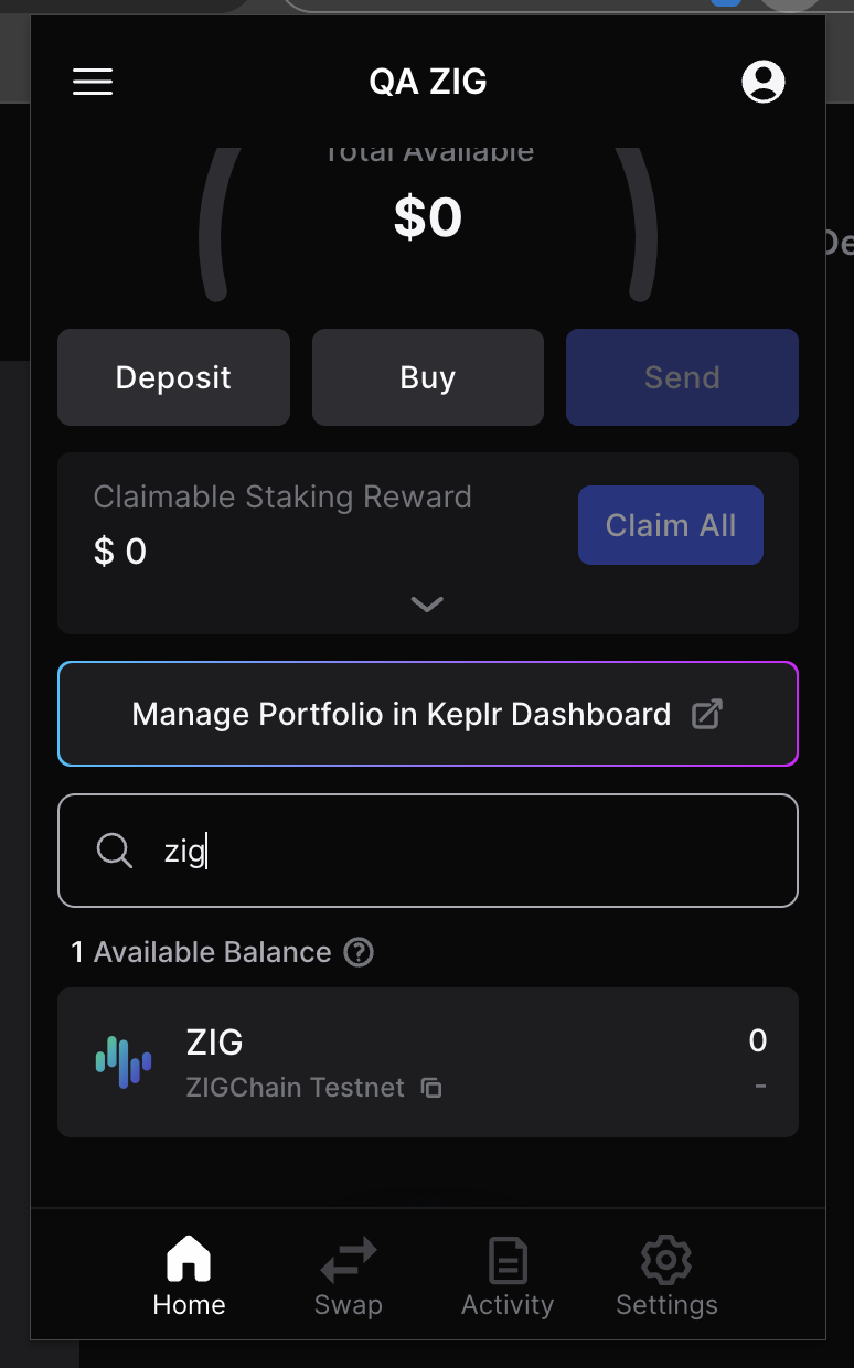 Enable ZIGChain Testnet